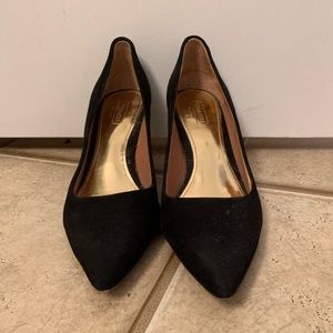 Black Suede Coach Pumps